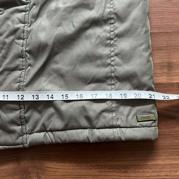 Green Parka by TNA Size M Woman’s Tan Faux Fur Lining and 4 Pockets *no hood fur - Picture 10 of 12
